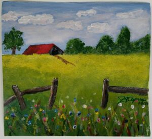James's 1st Farm painting in acrylic